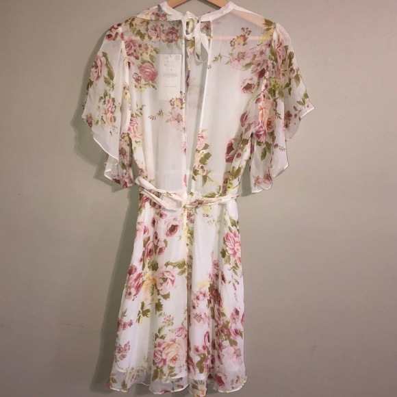 Zara Sweet Floral Butterfly Sleeve Dress - Picture 7 of 7